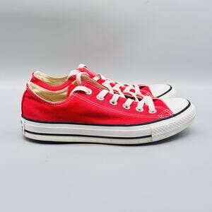 Converse Shoes Womens 6.5 Red Canvas Chuck Taylor All Star Low Top Sneakers